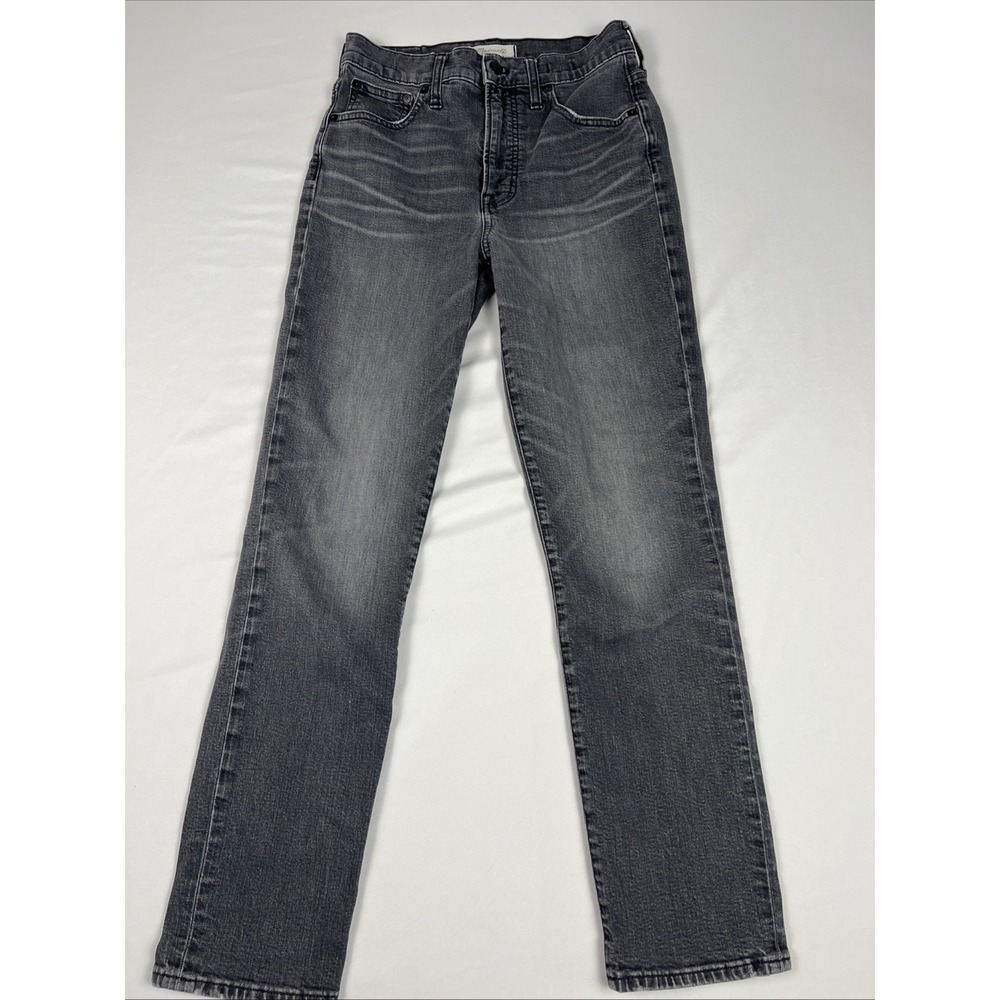 Madewell Perfect Vintage Crop Jeans High Rise Black Wash Denim Size 27T